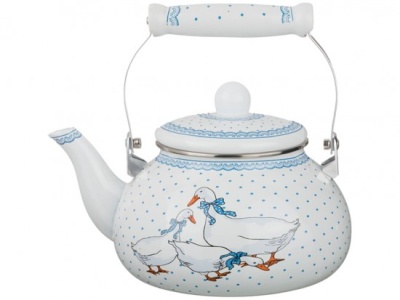 ЧАЙНИК ЭМАЛИРОВАННЫЙ 2,5 Л.  ГУСИ 934-343_8401241