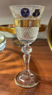 Рюмка для ликера (водка). хрусталь с золотом 