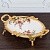 M-TR-329020  Фруктовница с фарфоровым блюдом на ножках с ручками, 33х23х8 см._6902203