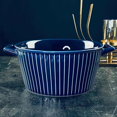 118-115 Салатник 18см с ручками AQUAMARINE в подарочной упак. Фарфор Lenardi_5000645