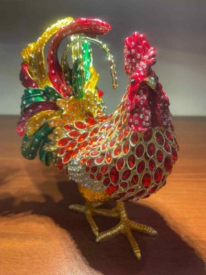 4SК713s Шкатулка со стразами Петух_1902054