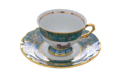 Набор мокко кофейных пар Repast Охота зеленая Мария-тереза 100 мл (6 пар), M-D_9709195