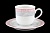 80035 Яна набор мокко кофейных пар 85 мл (6 пар) Серый мрамор с розовым кантом Thun Чехия 15401_3205