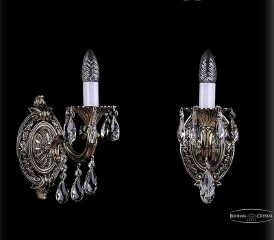 1700/1С Бра  никель черненый, 1х40 w, 12х24х24 см Bohemia Ivele Crystal Чехия_8800211
