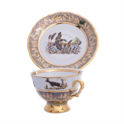 Охота зеленая Мария-тереза  кофейная пара 120 мл мокко (6 пар), Repast Чехия 57585_9709187