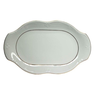 B014 Камелия блюдо овальное 33см декор 