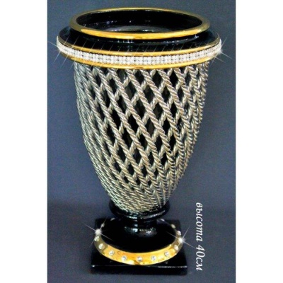 30-060 Ваза черная 40см Lenardi  Фарфор