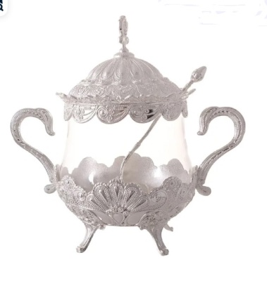 Сахарница 16,5*9,5*15 серебро, 63668_9709455