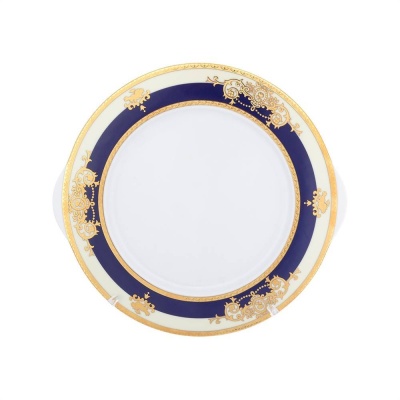 82047 Яна Кобальтовая лента тарелка для торта 27 см, Thun Чехия 15453_3205649