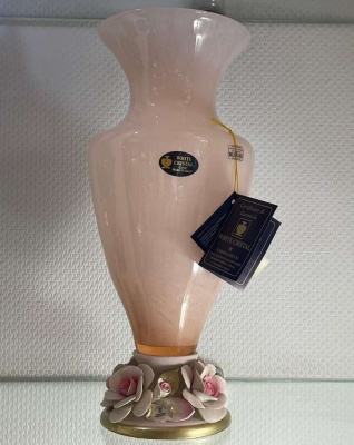 Ваза В- ,пудрово-розовая (муранское стекло) White Crystal  Италия 66869_9709306