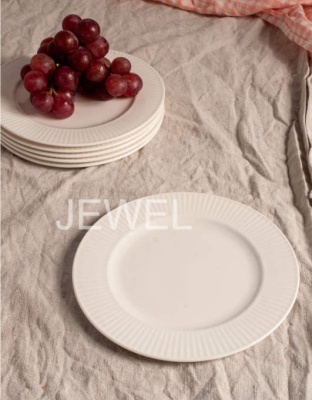 Тарелка плоская 20 см Бьянко (набор 6шт.) (фарфор new bone) Цветная коробка JEWEL ПС0003-33_9200454