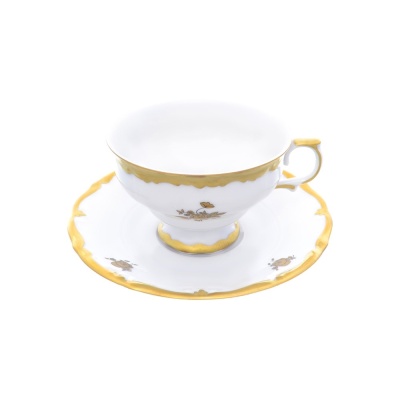 ЗР Набор чайных пар  Золотая роза (6 пар ) Квинс Корона (Queens Crown) - Чехия 47041_9709165