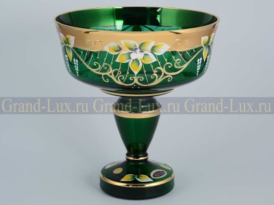 Конфетница 20 см Зеленая  (ЛЕПКА) Star Crystal  6444/20 Z Богемия Чехия 23652_9703322