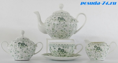 Н 1133000 ДЭЙЗИ ГРИН сервиз чайный 6/17 НОВЫЙ HATORI (Freydis) Австрия 13879_3205614