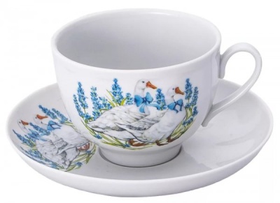 Чайная пара 275 мл  ф. Гранатовый рис.Гуси Д095002 (ДФЗ) Дулево_1600693