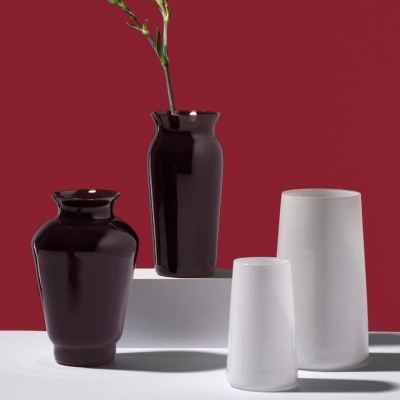 Набор  мини ваз, цвет D5352  4шт.,цвет белый и темно-коричневый Богемия Чехия 76217_9709414