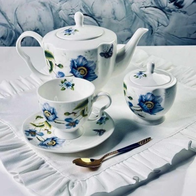 205-994 Чайный сервиз 14пр. 240мл FLOWERS в подарочной упак. Костяной фарфор Lenardi_5000670