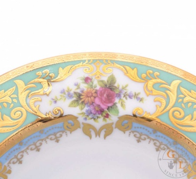 Набор блюдец 14 см Opal Seladon Gold (6 шт) Falkenporzellan Германия 46620_9708937